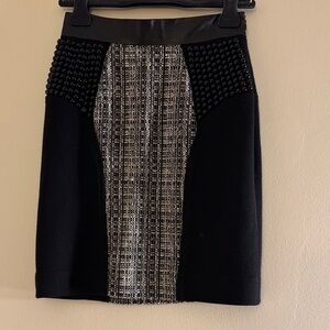 MILLY Beaded Tweed Pencil Skirt